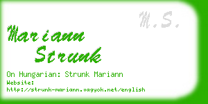 mariann strunk business card